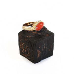 Coral Vintage Gold Handmade Ring
